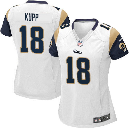 Nike Rams #18 Cooper Kupp White Women's Stitched NFL Elite Jersey